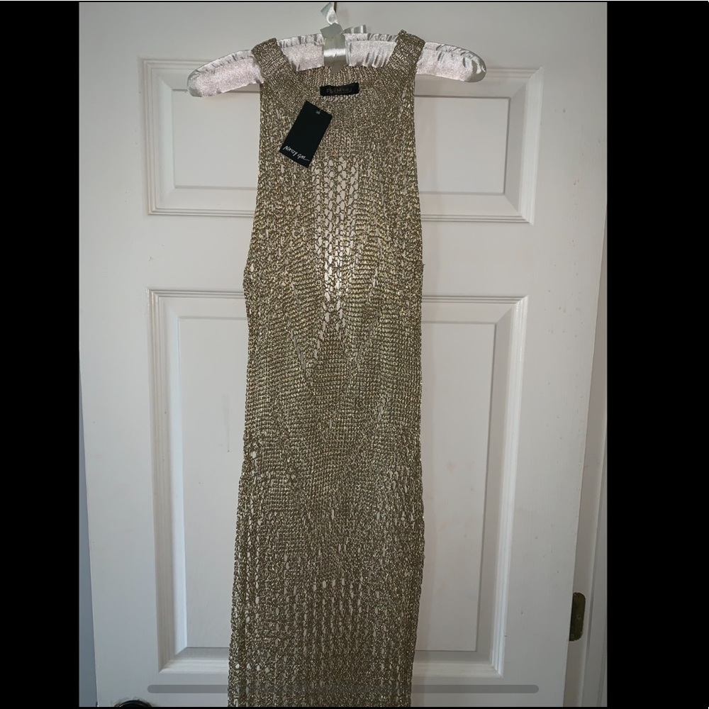 NastyGal Metallic Midi Dress